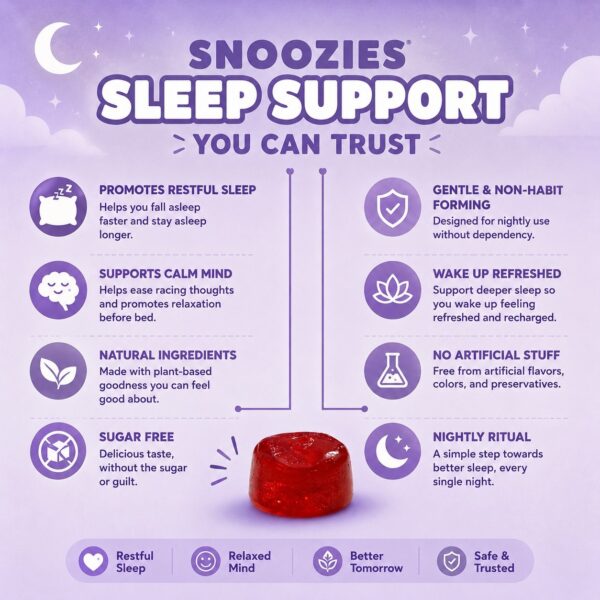8 Snoozies Advanced Sleep Support Gummies